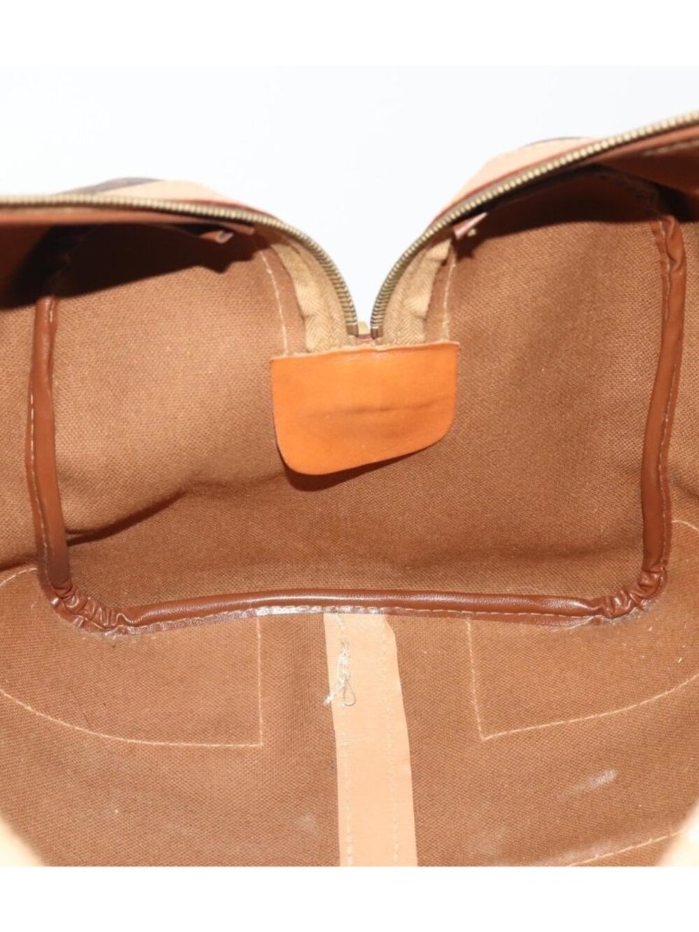 CELINE Macadam Canvas Boston Bag PVC Leather Brown Gold - Picture 14 of 16